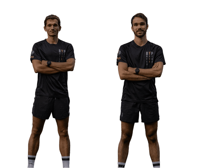 Pierre et Étienne, cofondateurs BYP, kinésithérapeutes experts en course à pied