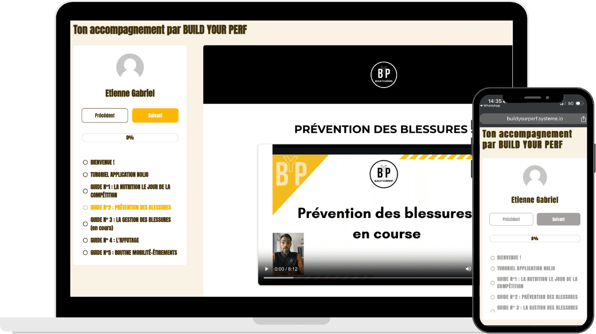 Espace membre BYP avec les guides vidéo, sur ordinateur et téléphone