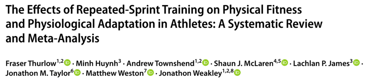 Étude de référence : méta-analyse Thurlow et al. 2023 sur le repeated-sprint training