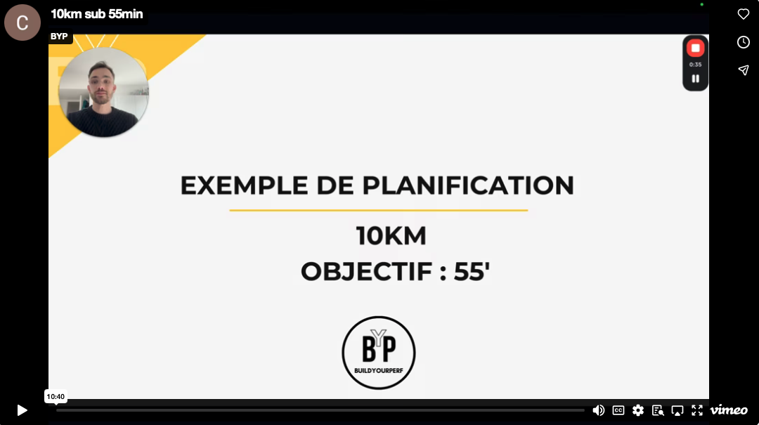 10km — Objectif 55'